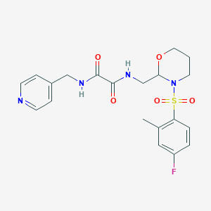 molecular formula C20H23FN4O5S B2720605 N-{[3-(4-fluoro-2-methylbenzenesulfonyl)-1,3-oxazinan-2-yl]methyl}-N'-[(pyridin-4-yl)methyl]ethanediamide CAS No. 872987-26-3