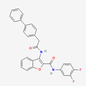 3-(2-([1,1'-biphenyl]-4-yl)acetamido)-N-(3,4-difluorophenyl)benzofuran-2-carboxamide