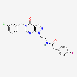 N-(2-(5-(3-chlorobenzyl)-4-oxo-4,5-dihydro-1H-pyrazolo[3,4-d]pyrimidin-1-yl)ethyl)-2-(4-fluorophenyl)acetamide