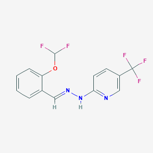 (E)-2-(2-(2-(difluoromethoxy)benzylidene)hydrazinyl)-5-(trifluoromethyl)pyridine
