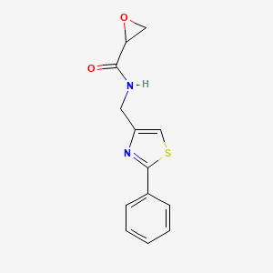 molecular formula C13H12N2O2S B2720640 N-[(2-Phenyl-1,3-thiazol-4-yl)methyl]oxirane-2-carboxamide CAS No. 2411258-24-5