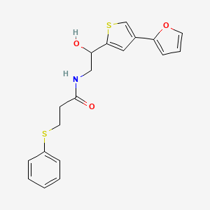 molecular formula C19H19NO3S2 B2720682 N-{2-[4-(furan-2-yl)thiophen-2-yl]-2-hydroxyethyl}-3-(phenylsulfanyl)propanamide CAS No. 2380061-41-4