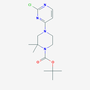 molecular formula C15H23ClN4O2 B2720692 Tert-butyl 4-(2-chloropyrimidin-4-yl)-2,2-dimethylpiperazine-1-carboxylate CAS No. 2378503-28-5