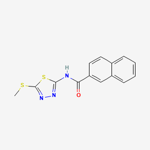 molecular formula C14H11N3OS2 B2720696 N-(5-(methylthio)-1,3,4-thiadiazol-2-yl)-2-naphthamide CAS No. 391875-74-4