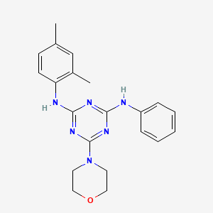 molecular formula C21H24N6O B2720698 N2-(2,4-dimethylphenyl)-6-morpholino-N4-phenyl-1,3,5-triazine-2,4-diamine CAS No. 946363-38-8