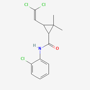 molecular formula C14H14Cl3NO B2720764 N-(2-chlorophenyl)-3-(2,2-dichloroethenyl)-2,2-dimethylcyclopropane-1-carboxamide CAS No. 297146-24-8