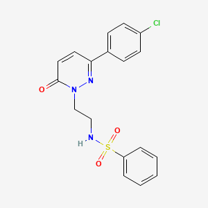 molecular formula C18H16ClN3O3S B2720825 N-(2-(3-(4-chlorophenyl)-6-oxopyridazin-1(6H)-yl)ethyl)benzenesulfonamide CAS No. 921832-53-3