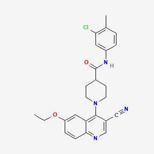 N-(3-chloro-4-methylphenyl)-1-(3-cyano-6-ethoxyquinolin-4-yl)piperidine-4-carboxamide