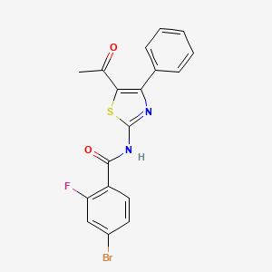 N-(5-acetyl-4-phenylthiazol-2-yl)-4-bromo-2-fluorobenzamide