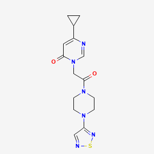 6-Cyclopropyl-3-{2-oxo-2-[4-(1,2,5-thiadiazol-3-yl)piperazin-1-yl]ethyl}-3,4-dihydropyrimidin-4-one