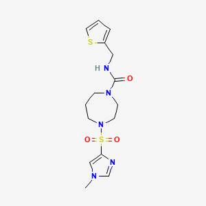 4-((1-methyl-1H-imidazol-4-yl)sulfonyl)-N-(thiophen-2-ylmethyl)-1,4-diazepane-1-carboxamide