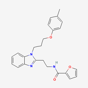N-[2-[1-[3-(4-methylphenoxy)propyl]benzimidazol-2-yl]ethyl]furan-2-carboxamide