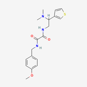 molecular formula C18H23N3O3S B2720870 N1-(2-(dimethylamino)-2-(thiophen-3-yl)ethyl)-N2-(4-methoxybenzyl)oxalamide CAS No. 946272-92-0