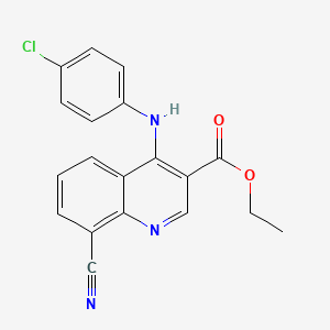 Ethyl 4-(4-chloroanilino)-8-cyano-3-quinolinecarboxylate