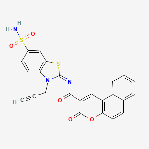 3-oxo-N-(3-prop-2-ynyl-6-sulfamoyl-1,3-benzothiazol-2-ylidene)benzo[f]chromene-2-carboxamide
