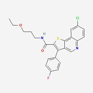 8-chloro-N-(3-ethoxypropyl)-3-(4-fluorophenyl)thieno[3,2-c]quinoline-2-carboxamide