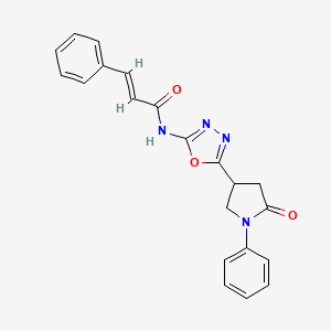 N-(5-(5-oxo-1-phenylpyrrolidin-3-yl)-1,3,4-oxadiazol-2-yl)cinnamamide