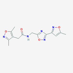 2-(3,5-dimethylisoxazol-4-yl)-N-((3-(5-methylisoxazol-3-yl)-1,2,4-oxadiazol-5-yl)methyl)acetamide