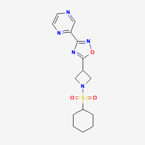 5-(1-(Cyclohexylsulfonyl)azetidin-3-yl)-3-(pyrazin-2-yl)-1,2,4-oxadiazole