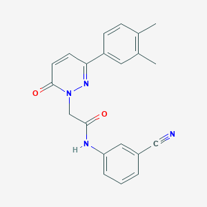 molecular formula C21H18N4O2 B2720908 N-(3-cyanophenyl)-2-[3-(3,4-dimethylphenyl)-6-oxo-1,6-dihydropyridazin-1-yl]acetamide CAS No. 891394-13-1