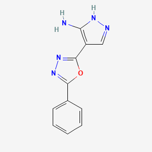 4-(5-phenyl-1,3,4-oxadiazol-2-yl)-1H-pyrazol-3-amine