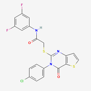 2-((3-(4-chlorophenyl)-4-oxo-3,4-dihydrothieno[3,2-d]pyrimidin-2-yl)thio)-N-(3,5-difluorophenyl)acetamide