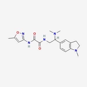 molecular formula C19H25N5O3 B2720925 N1-(2-(dimethylamino)-2-(1-methylindolin-5-yl)ethyl)-N2-(5-methylisoxazol-3-yl)oxalamide CAS No. 922116-42-5