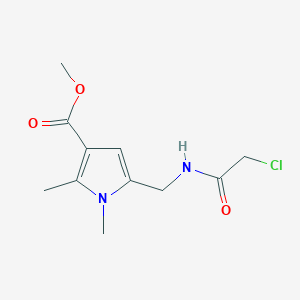 molecular formula C11H15ClN2O3 B2720928 Methyl 5-[[(2-chloroacetyl)amino]methyl]-1,2-dimethylpyrrole-3-carboxylate CAS No. 2411291-04-6