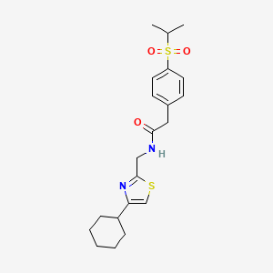 N-((4-cyclohexylthiazol-2-yl)methyl)-2-(4-(isopropylsulfonyl)phenyl)acetamide
