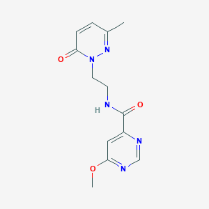 molecular formula C13H15N5O3 B2720935 6-methoxy-N-(2-(3-methyl-6-oxopyridazin-1(6H)-yl)ethyl)pyrimidine-4-carboxamide CAS No. 2034362-59-7