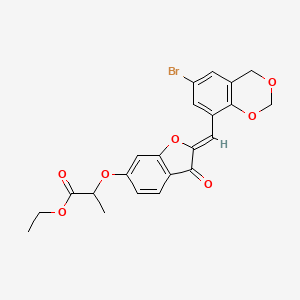 B2720941 (Z)-ethyl 2-((2-((6-bromo-4H-benzo[d][1,3]dioxin-8-yl)methylene)-3-oxo-2,3-dihydrobenzofuran-6-yl)oxy)propanoate CAS No. 929511-09-1