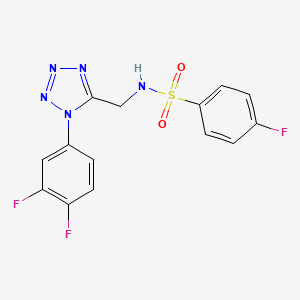 N-((1-(3,4-difluorophenyl)-1H-tetrazol-5-yl)methyl)-4-fluorobenzenesulfonamide