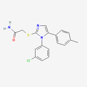 2-((1-(3-chlorophenyl)-5-(p-tolyl)-1H-imidazol-2-yl)thio)acetamide