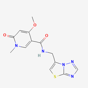 4-methoxy-1-methyl-6-oxo-N-(thiazolo[3,2-b][1,2,4]triazol-6-ylmethyl)-1,6-dihydropyridine-3-carboxamide