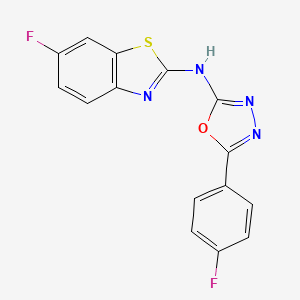 molecular formula C15H8F2N4OS B2720968 N-(6-fluorobenzo[d]thiazol-2-yl)-5-(4-fluorophenyl)-1,3,4-oxadiazol-2-amine CAS No. 862976-36-1