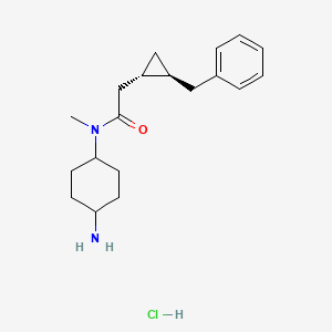 molecular formula C19H29ClN2O B2720987 N-(4-氨基环己基)-2-[(1S,2S)-2-苄基环丙基]-N-甲基乙酰胺；盐酸盐 CAS No. 2418595-14-7