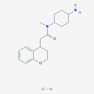 molecular formula C18H27ClN2O2 B2720994 N-(4-Aminocyclohexyl)-2-(3,4-dihydro-2H-chromen-4-yl)-N-methylacetamide;hydrochloride CAS No. 1607361-30-7