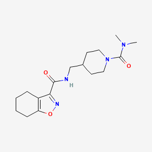 molecular formula C17H26N4O3 B2720995 N-((1-(二甲基羰胺基)哌啶-4-基甲基)-4,5,6,7-四氢苯并[d]异噁唑-3-基甲酰胺 CAS No. 2034459-89-5
