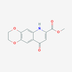 molecular formula C13H11NO5 B2720996 Methyl 9-oxo-2,3,6,9-tetrahydro[1,4]dioxino[2,3-g]quinoline-7-carboxylate CAS No. 1984167-24-9