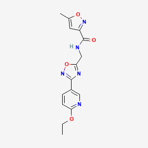molecular formula C15H15N5O4 B2721011 N-((3-(6-ethoxypyridin-3-yl)-1,2,4-oxadiazol-5-yl)methyl)-5-methylisoxazole-3-carboxamide CAS No. 2034506-80-2