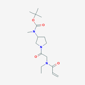 molecular formula C17H29N3O4 B2721017 Tert-butyl N-[1-[2-[ethyl(prop-2-enoyl)amino]acetyl]pyrrolidin-3-yl]-N-methylcarbamate CAS No. 2361728-88-1