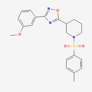 molecular formula C21H23N3O4S B2721020 3-(3-甲氧基苯基)-5-(对甲苯基-1-甲磺酰哌啶-3-基)-1,2,4-噁二唑 CAS No. 855682-08-5