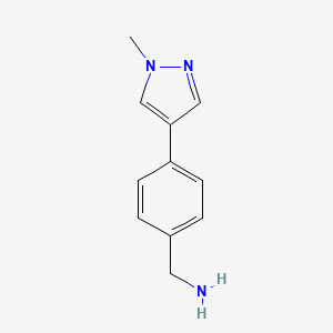 molecular formula C11H13N3 B2721021 (4-(1-甲基-1H-吡唑-4-基)苯基)甲胺 CAS No. 1184589-25-0