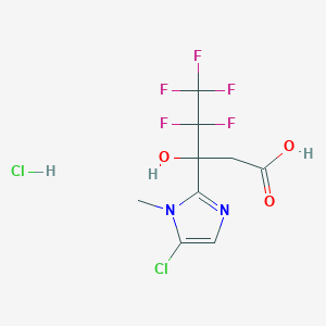 molecular formula C9H9Cl2F5N2O3 B2721022 3-(5-氯-1-甲基咪唑-2-基)-4,4,5,5,5-五氟-3-羟基戊酸；盐酸盐 CAS No. 1423028-07-2