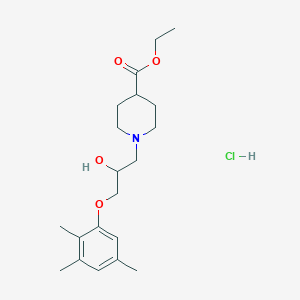 molecular formula C20H32ClNO4 B2721023 Ethyl 1-(2-hydroxy-3-(2,3,5-trimethylphenoxy)propyl)piperidine-4-carboxylate hydrochloride CAS No. 1216770-24-9