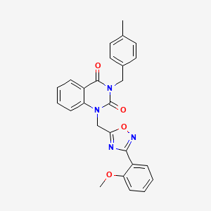 molecular formula C26H22N4O4 B2721029 1-((3-(2-methoxyphenyl)-1,2,4-oxadiazol-5-yl)methyl)-3-(4-methylbenzyl)quinazoline-2,4(1H,3H)-dione CAS No. 1207002-66-1