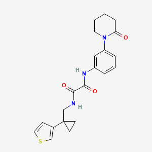 molecular formula C21H23N3O3S B2721067 N'-[3-(2-oxopiperidin-1-yl)phenyl]-N-{[1-(thiophen-3-yl)cyclopropyl]methyl}ethanediamide CAS No. 2415541-80-7