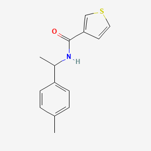 molecular formula C14H15NOS B2721073 N-[1-(4-methylphenyl)ethyl]thiophene-3-carboxamide CAS No. 522612-98-2