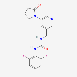 B2721074 3-(2,6-Difluorophenyl)-1-{[5-(2-oxopyrrolidin-1-yl)pyridin-3-yl]methyl}urea CAS No. 2097929-05-8