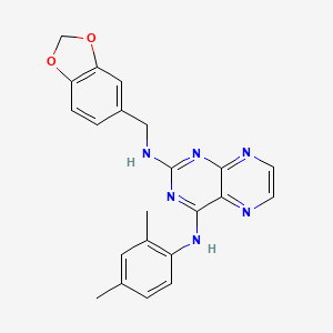 molecular formula C22H20N6O2 B2721076 N~2~-(1,3-benzodioxol-5-ylmethyl)-N~4~-(2,4-dimethylphenyl)pteridine-2,4-diamine CAS No. 946349-33-3